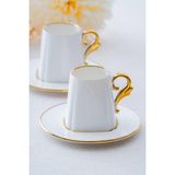 Acar Luna Duo 2 Kişilik Kahve Fincanı Takımı - 90 ml - Beyaz