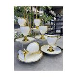 ACAR Lüx Porselen Prune Gold6 Lı Fincan Takımı Beyaz