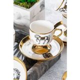ACAR Lüx Versace Desen 6 Lı Porselen Ayaklı Fincan Takımı