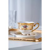 Acar Macbeth 24K Gold Detaylı 6 Kişilik Porselen Kahve Fincan Takımı - 90 ml - 001-Renkli