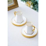 Acar Mars Duo 2 Kişilik Kahve Fincanı Takımı - 90 ml - Beyaz