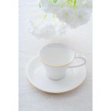 ACAR Montreal 6 Kişilik Çay Fincanı Takımı - 220 ml PORWM-06187/8-GLD Beyaz PORWM-06187/8-GLD