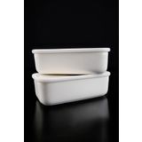 Acar Nora Collection 2’li Porselen Kapaklı Dikdörtgen Kase Kahvaltılık Beyaz 19 Cm – SCT-06162