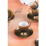 Acar Nova Gold 6 Kişilik Kahve Fincanı Takımı - 90 ml - Siyah