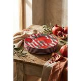 Acar Nuances Porselen 6'lı Pasta Tabak 20CM - YOK - Kırmızı