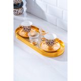 ACAR Ortigia 2 Kişilik Cam Tepsili Kahve Fincanı Takımı - 90 ml KOH-07321/6-ORT Renkli KOH-07321/6-ORT