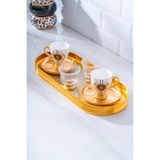 ACAR Osteria 2 Kişilik Cam Tepsili Kahve Fincanı Takımı - 90 ml KOH-07323/6-OST Renkli KOH-07323/6-OST