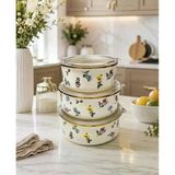 Acar Petit Fleur Collection Emaye 3Lü Saklama Kabı Xap-10439