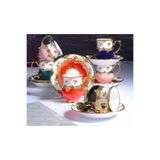 ACAR Porselen Braxton Vintage 6 Kişilik Kahve Fincan Takımı 90 ml