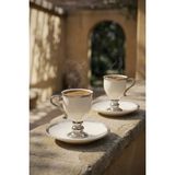 Acar Prune Silver 2 Kişilik Kahve Fincan Takımı Krem - 90 ml