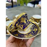 Acar Queen Victorya 24K Altın Kaplama 6 Fincan Takımı Annemarie - 12 Adet - 90 ml