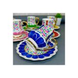 Acar Queen Victorya El Boyama Porselen 6 Lı Fincan Takımı 90 Ml