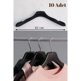 Acar Raf 10'lu Askı Siyah Lüks Kalın Plastik Askı - Takım Elbise, Ceket, Kaban, Mont Ve Gömlek Askısı