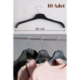 Acar Raf 10'lu Askı Siyah Plastik - Gömlek, Tişört, Pantolon, Tunik Ve Bluz Askısı