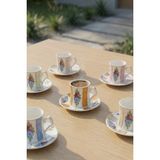 Acar Ronnie 6 Kişilik Porselen Kahve Fincan Takımı - 100 ml - Renkli