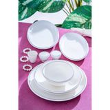 Acar RUI-07177/1 Wilhide 12 Kişilik 54 Parça Porselen Beyaz Yemek Takımı