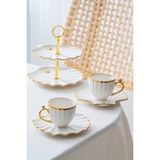Acar Shelly Gold 2 Kişilik Standlı Kahve Fincan Takımı - 130 ml - 2 Adet