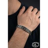 Acar Silver Çift Sıra Mineli Özel Tasarım 925 Ayar Rolex Erkek Bileklik