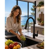 ACAR SU ARMATÜRLERİ Esperto Black Kuğu Evye Bataryası Acar 32.01.390 - Siyah
