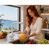 ACAR SU ARMATÜRLERİ Safir White Arıtma Çıkışlı Evye Bataryası Acar 14.01.384 - Beyaz