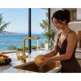 ACAR SU ARMATÜRLERİ Stilla Gold Arıtma Çıkışlı Evye Bataryası Acar 06.01.323 - Altın