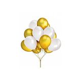 Acar Süs Altın Beyaz Metalik Balon 12 Inch 100 Adet