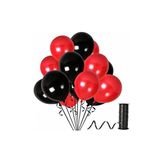 Acar Süs Kırmızı Siyah Metalik Balon 12 Inch 100 Adet