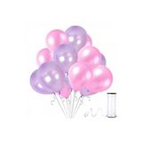 Acar Süs Lila Pembe Metalik Balon 12 Inch 15 Adet
