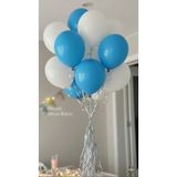 Acar Süs Mavi-Beyaz(10'lu Set) Şık Düz Balon Süsleme Konsepti