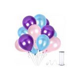 Acar Süs Mor Pembe Mavi Metalik Balon 12 Inch 100 Adet