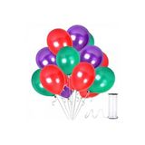 Acar Süs Mor Yeşil Kırmızı Metalik Balon 12 Inch 100 Adet
