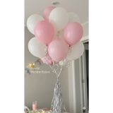 Acar Süs Pembe-Beyaz(10'lu Set) Şık Düz Balon Süsleme Konsepti