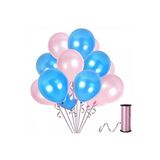 Acar Süs Pembe Mavi Metalik Balon 12 Inch 100 Adet