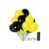 Acar Süs Sarı Siyah Metalik Balon 12 Inch 100 Adet