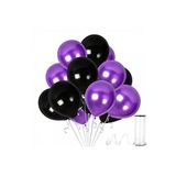 Acar Süs Siyah Mor Metalik Balon 12 Inch 15 Adet