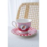 Acar Syt-08596 Birdie Pembe 6'Lı Kahve Fincan Takımı