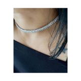 ACAR TAKI ESNEK BOYUNA GEÇİRİLEBİLİR SUYOLU ÇELİK CHOKER KOLYE GÜMÜŞ RENK ACR4089
