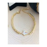 ACAR TAKI GOLD RENK DORİKALI ,SEDEFLİ KELEBEK ÇELİK BİLEKLİK 17+4 CM 316L4259