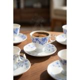 Acar Talisya 6 Kişilik Porselen Kahve Fincan Takımı Mavi - 90 ml