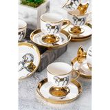 Acar Tamara 6 Kişilik Kahve Fincanı Takımı - 90 ml - Karışık İşleme