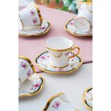 Acar Tenebris 6 Kişilik Kahve Fincanı Takımı - 90 ml - Beyaz - Gold