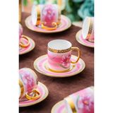 Acar Tulip 6 Kişilik Kahve Fincanı Takımı - 90 ml - Pembe