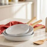 Acar Ultimate Pro Derin Tava Seti 3 Parça Gri Seramik Kaplama 30 cm Tava Boyutu