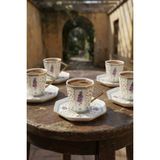 Acar Valeria 6 Kişilik Porselen Kahve Fincan Takımı - 90 ml - Renkli