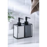 ACAR Vega Standlı 2'li Sıvı Sabunluk - 17 cm SABJ-06986/18-BYZ-GRI Beyaz - Gri SABJ-06986/18-BYZ-GRI