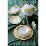 Acar VIC-06684/1 Belladonna Beyaz-Gold 60 Parça 12 Kişilik Yemek Takımı