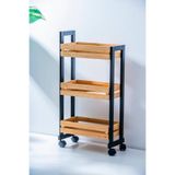 ACAR Vika Üç Katlı Tekerlekli Banyo Rafı JNW-07986/2 Bej JNW-07986/2