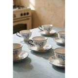 ACAR Vintage Garden 6 Kişilik Porselen Çay Fincan Takımı