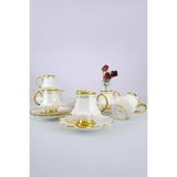 Acar Vivian 6 Kişilik Porselen Kahve Fincan Takımı - Beyaz - Gold - 90 ml