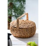 ACAR Wicker Kapaklı Hasır Piknik Sepeti - 38 cm ACR-298/6 Kahverengi ACR-298/6